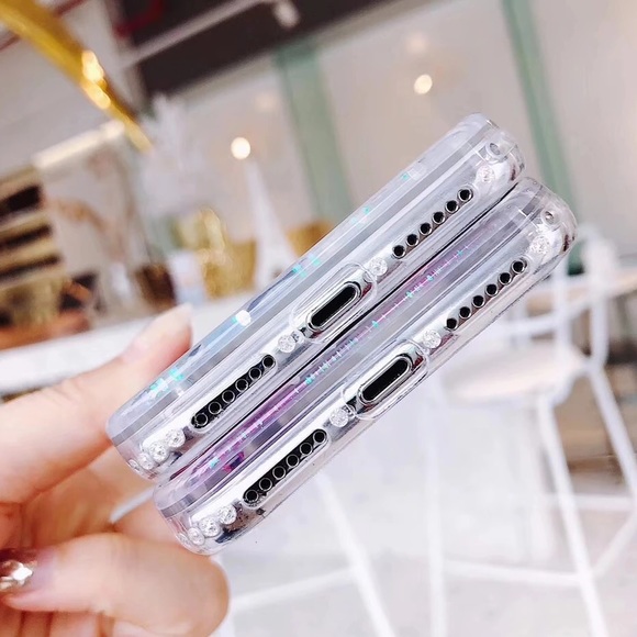 NEW iPhone7+/8+ App Icon Liquid Glitter Case - Picture 3 of 3